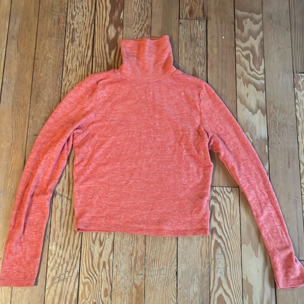 Anthropologie size S orange crop turtleneck